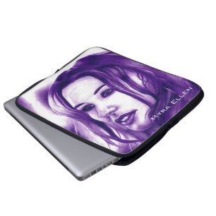 Housse Pour Ordinateur Portable Portrait de femme violette Original Art
