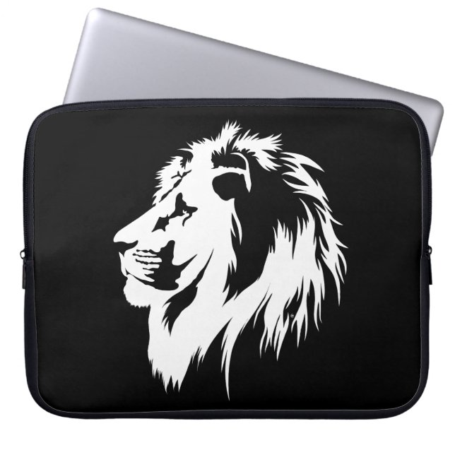 Housse Pour Ordinateur Portable Portrait de Lion (blanc) (Devant)