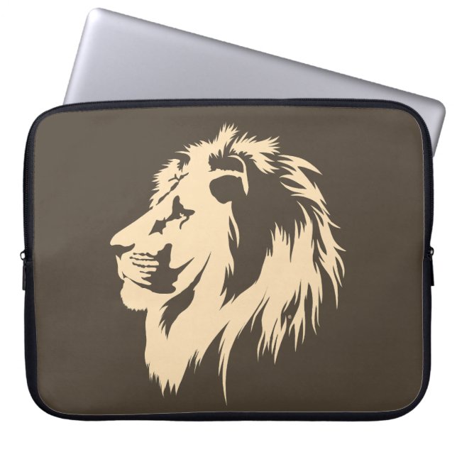 Housse Pour Ordinateur Portable Portrait de Lion (sable) (Devant)