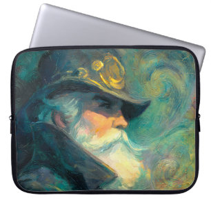 Housse Pour Ordinateur Portable Portrait d'un vieil homme hivernal vintage