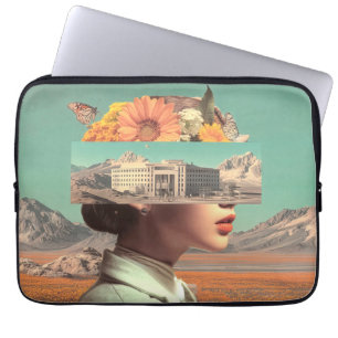 Housse Pour Ordinateur Portable Portrait surréaliste avec paysage architectural