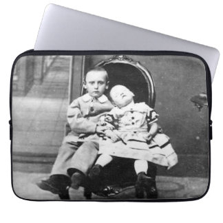 Housse Pour Ordinateur Portable Portrait Vintage Hantant de Frères et Sœurs