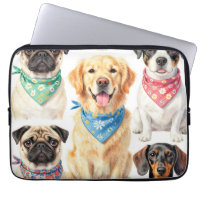 Portraits de chiots mignons en bandana en collage 
