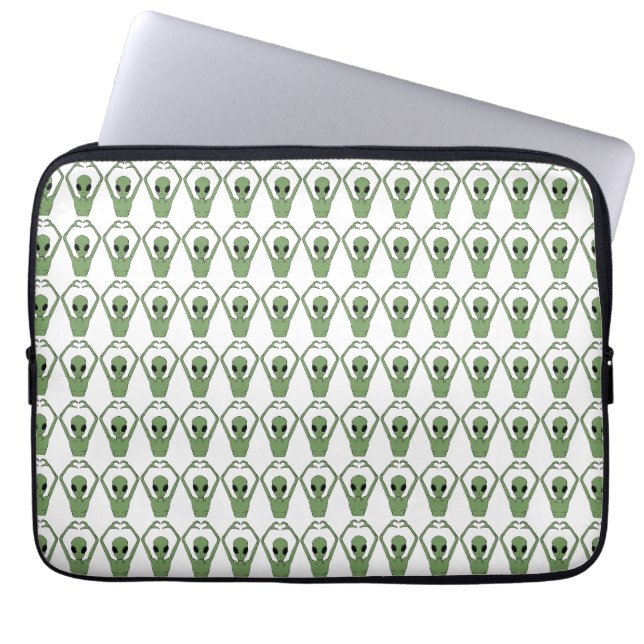 Housse Pour Ordinateur Portable Pose de cœur extraterrestre (Devant)
