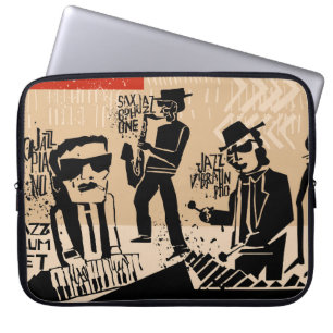 Housse Pour Ordinateur Portable Poster du groupe de jazz vintage : Design Cool