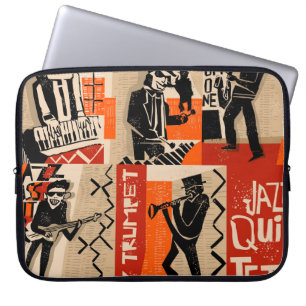 Housse Pour Ordinateur Portable Poster vintage Cool du Jazz Band