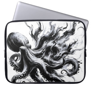 Housse Pour Ordinateur Portable Poulpe Kraken Fluide Encre Abstraite