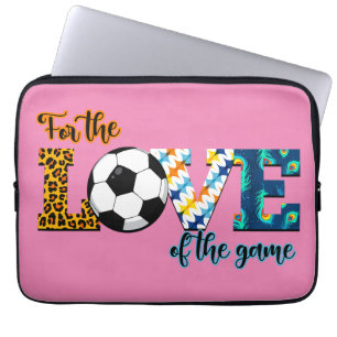 Housse Pour Ordinateur Portable Pour L'Amour Du Jeu Soccer Maman Leopard
