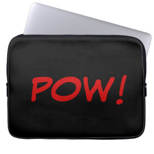 Housse Pour Ordinateur Portable Pow rouge noir blanc ! Comic Graphic Retro Vintage