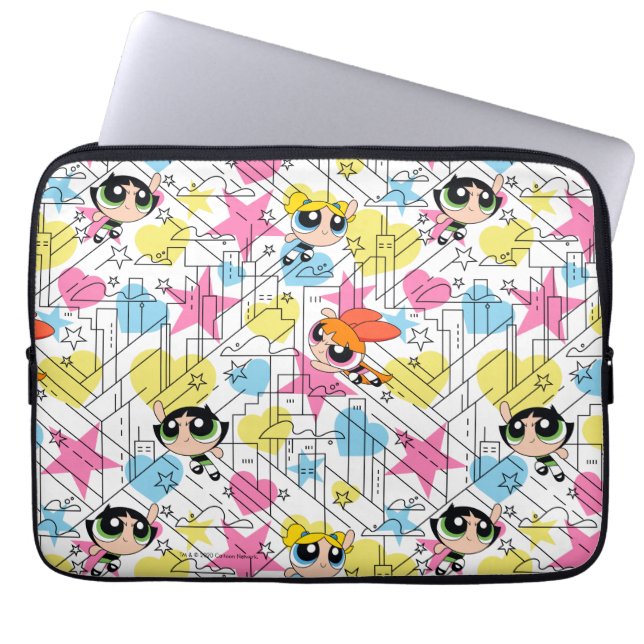 Housse Pour Ordinateur Portable Powerpuff Girls Townsville Pattern (Devant)