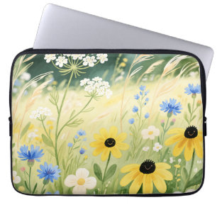 Housse Pour Ordinateur Portable Prairie de fleurs sauvages fantaisiste