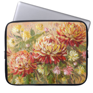 Housse Pour Ordinateur Portable Pré de chrysanthème : Peinture à la main acrylique