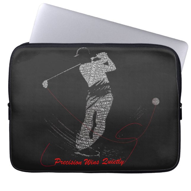 Housse Pour Ordinateur Portable Precision Wins Quietly Golf Art dactylographié (Devant)