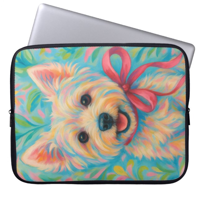Housse Pour Ordinateur Portable Preppy Westie (Devant)