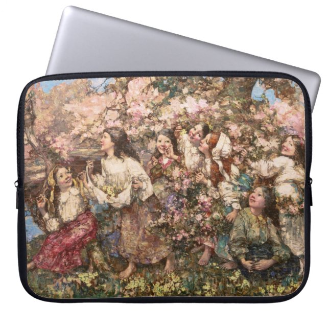 Housse Pour Ordinateur Portable Printemps (par Edward Atkinson Hornel) (Devant)