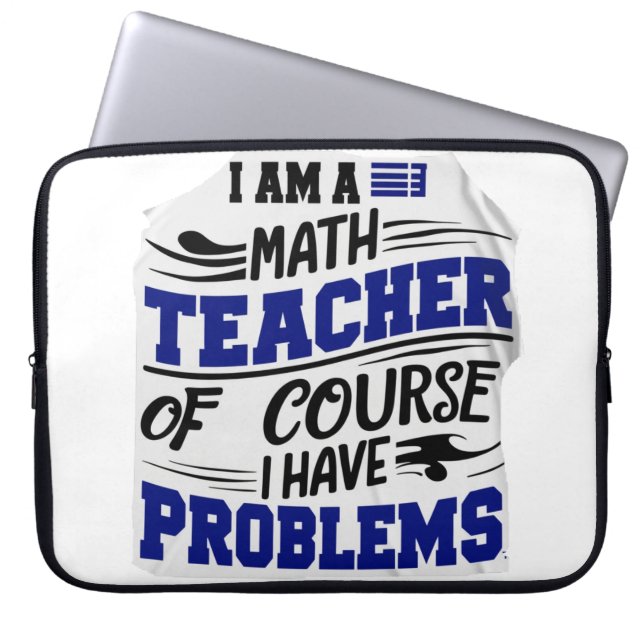Housse Pour Ordinateur Portable Prof de maths Blague  (Devant)
