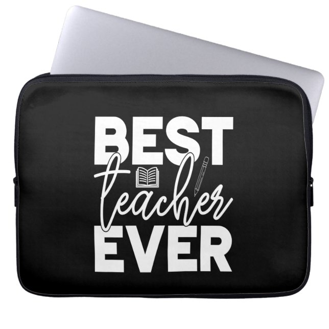 Housse Pour Ordinateur Portable Professeur Cadeaux | Meilleur enseignant jamais (Devant)