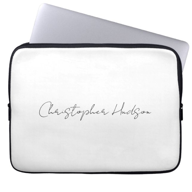Housse Pour Ordinateur Portable Professionnel Blanc Plat Créatif Chic Calligraphie (Devant)