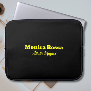 Housse Pour Ordinateur Portable Professionnel Simple Moderne Neon Jaune Noir