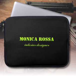 Housse Pour Ordinateur Portable Professionnel Simple Moderne Neon Lime Noir