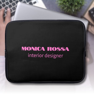 Housse Pour Ordinateur Portable Professionnel Simple Moderne Neon Rose Noir