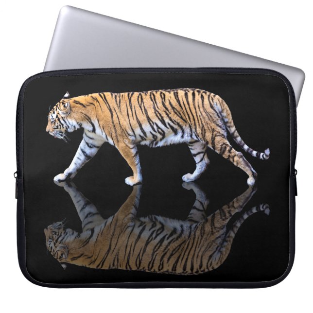 HOUSSE POUR ORDINATEUR PORTABLE PROMENADE DE TIGRE (Devant)