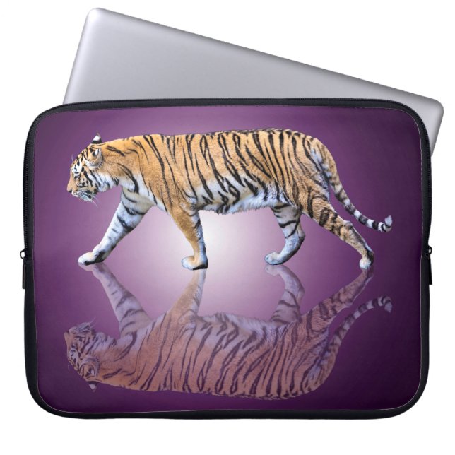 HOUSSE POUR ORDINATEUR PORTABLE PROMENADE DE TIGRE (Devant)