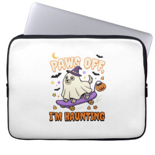Housse Pour Ordinateur Portable Promenade en skate de chien d'Halloween effrayant