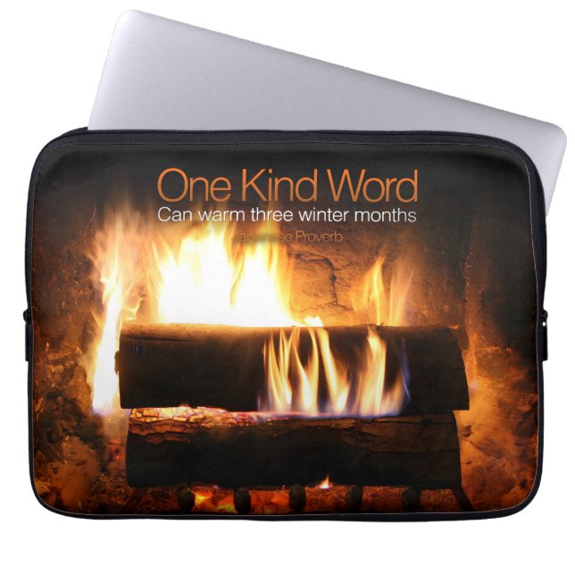Housse Pour Ordinateur Portable Proverbe Inspirationnel Japonais "gentillesse" (Devant)