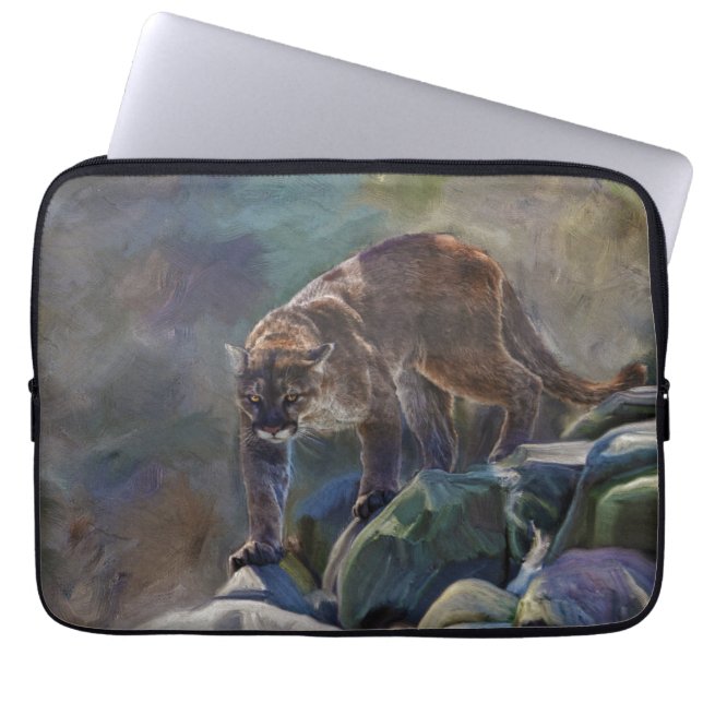 Housse Pour Ordinateur Portable Prowling Cougar Mountain Lion Art Design (Devant)