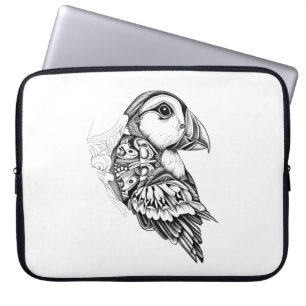 Housse Pour Ordinateur Portable Puffin Wild Animal Nature Illustration Art Tatouag