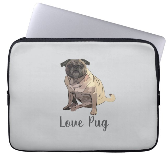 Housse Pour Ordinateur Portable Pug d'amour (Devant)
