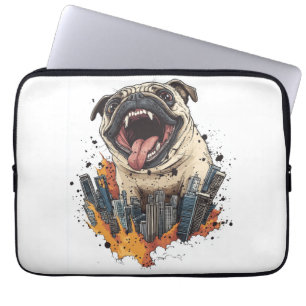 Housse Pour Ordinateur Portable Pugzilla Attaques � Drôle de Chien Monstre