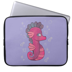 Housse Pour Ordinateur Portable Punky Seahorse Hippocampe Rose Mignon