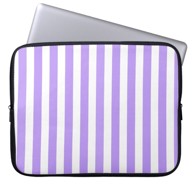Housse Pour Ordinateur Portable Purple and white candy stripes (Devant)