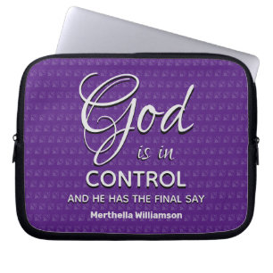 Housse Pour Ordinateur Portable PURPLE Inspirational Christian DIOD EST EN CONTRÔL