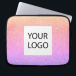 Housse Pour Ordinateur Portable Purple Pink Pastel - Logo Personnalisé Promotionne<br><div class="desc">Gold,  Purple et Pink Ombre Pastel Moderne et professionnel Faux Parties scintillant et Sparkle Elegant Logo Personnalisé Promotionnel Portable d'entreprise ou Coque promotionnel pour un cadeau de l'industrie de la beauté. Ce coque peut être customisé pour inclure le logo de votre entreprise ou de votre entreprise.</div>