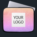 Housse Pour Ordinateur Portable Purple Pink Pastel - Logo Personnalisé Promotionne<br><div class="desc">Gold,  Purple et Pink Ombre Pastel Moderne et professionnel Faux Parties scintillant et Sparkle Elegant Logo Personnalisé Promotionnel Portable d'entreprise ou Coque promotionnel pour un cadeau de l'industrie de la beauté. Ce coque peut être customisé pour inclure le logo de votre entreprise ou de votre entreprise.</div>