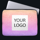 Housse Pour Ordinateur Portable Purple Pink Pastel - Logo Personnalisé Promotionne<br><div class="desc">Gold,  Purple et Pink Ombre Pastel Moderne et professionnel Faux Parties scintillant et Sparkle Elegant Logo Personnalisé Promotionnel Portable d'entreprise ou Coque promotionnel pour un cadeau de l'industrie de la beauté. Ce coque peut être customisé pour inclure le logo de votre entreprise ou de votre entreprise.</div>