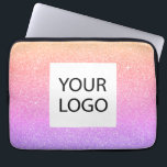 Housse Pour Ordinateur Portable Purple Pink Pastel - Logo Personnalisé Promotionne<br><div class="desc">Gold,  Purple et Pink Ombre Pastel Moderne et professionnel Faux Parties scintillant et Sparkle Elegant Logo Personnalisé Promotionnel Portable d'entreprise ou Coque promotionnel pour un cadeau de l'industrie de la beauté. Ce coque peut être customisé pour inclure le logo de votre entreprise ou de votre entreprise.</div>