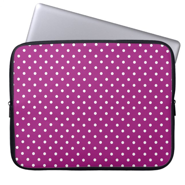 Housse Pour Ordinateur Portable Purple Polka Dot Pattern (Devant)