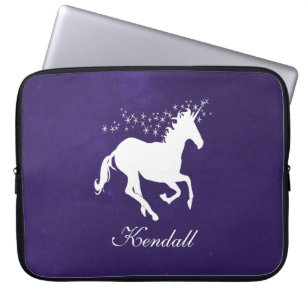 Housse Pour Ordinateur Portable Purple Unicorn Portable Personnalisé Manche