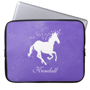 Housse Pour Ordinateur Portable Purple Unicorn Portable Personnalisé Manche