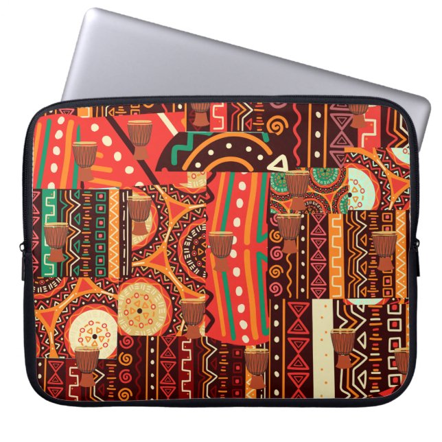 Housse Pour Ordinateur Portable Puzzle Afrocentré Kente Jigsaw (Devant)