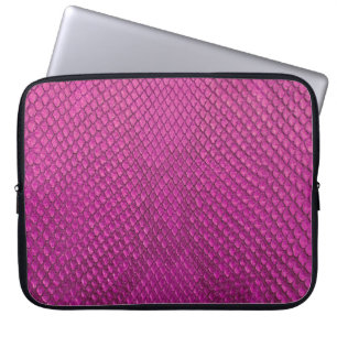 Housse Pour Ordinateur Portable Python rose : Texture de la peau de serpent.