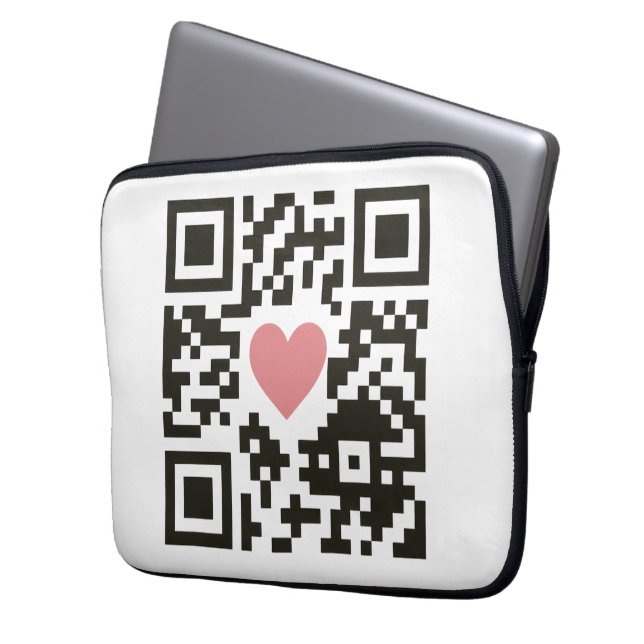 Housse Pour Ordinateur Portable QR Love Code (devant gauche)