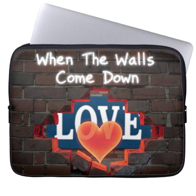 Housse Pour Ordinateur Portable Quand Les Murs Tombent (Devant)