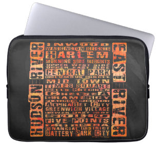 Housse Pour Ordinateur Portable Quartiers de New York en Orange