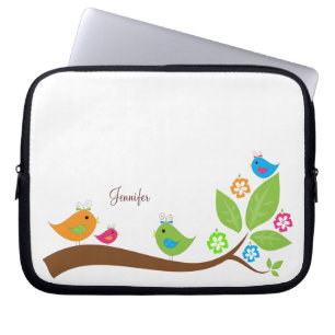 Housse Pour Ordinateur Portable Quatre Petits Oiseaux