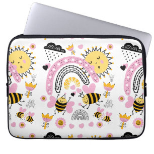 Housse Pour Ordinateur Portable Queen BEES Cute BFF, Baby Girl, Girly Toxits Rose